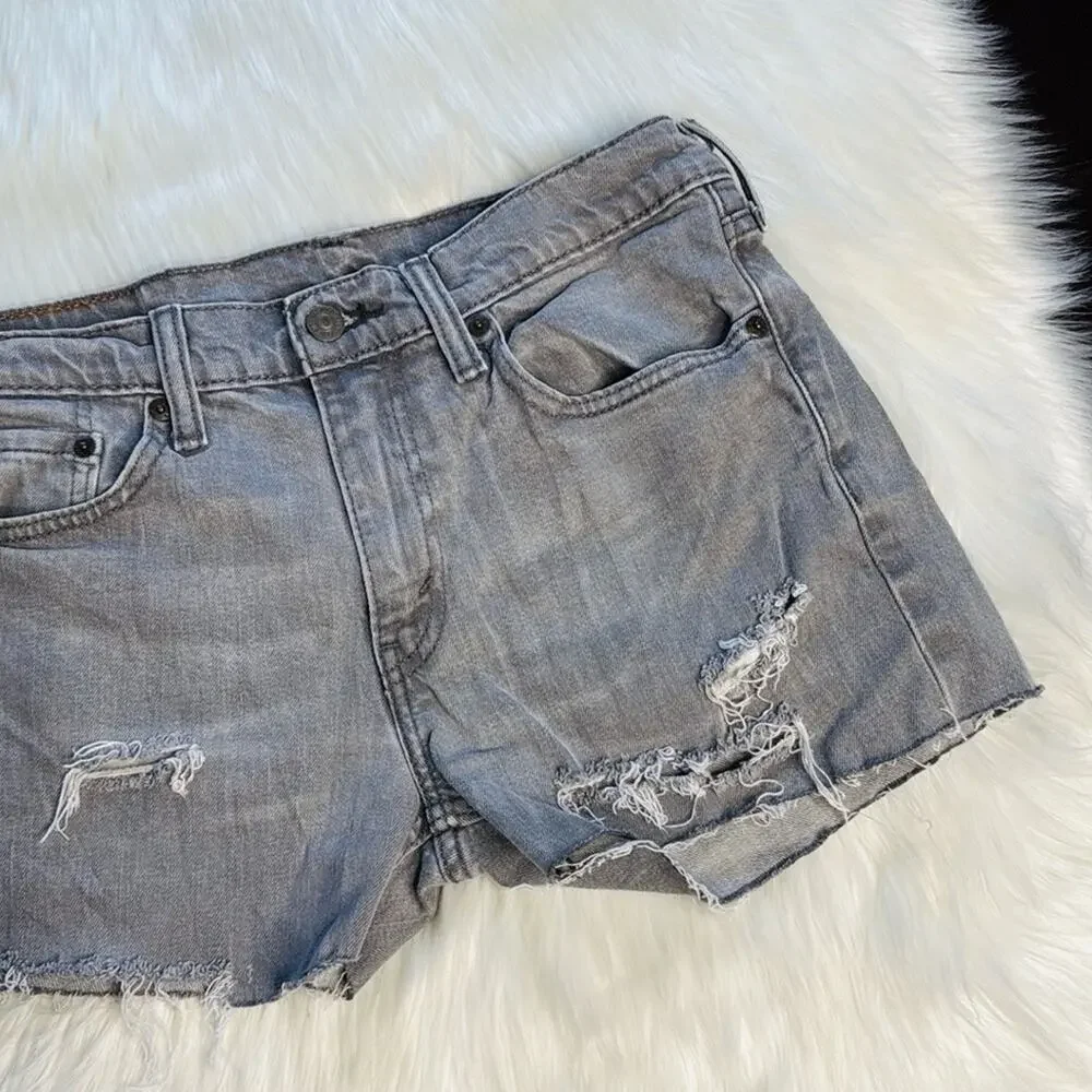 Levi’s 511 Distressed Gray Denim Cut Offs From Mens Jeans